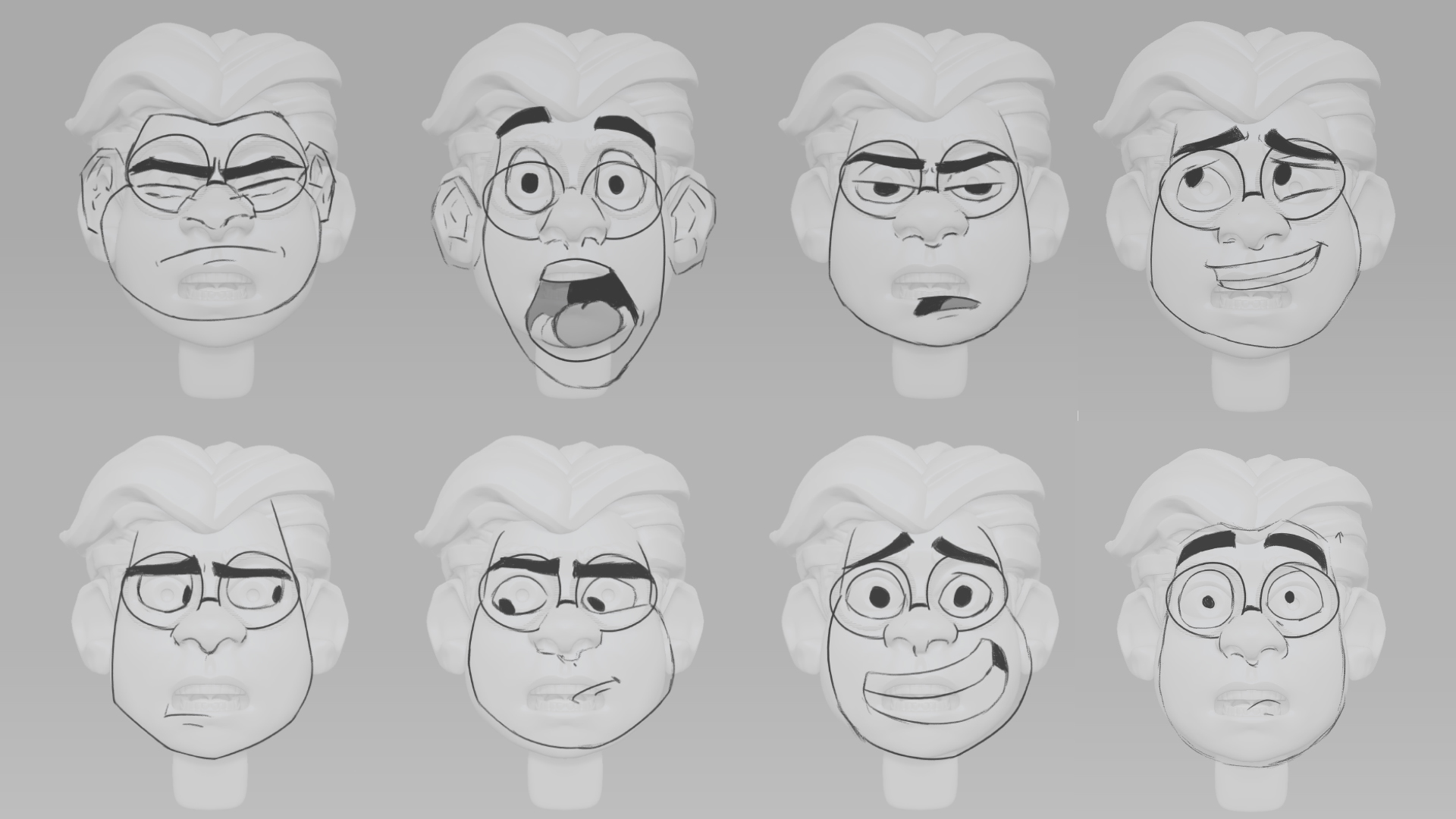 Expression design. Скетчинг симпсоны. Character animation.